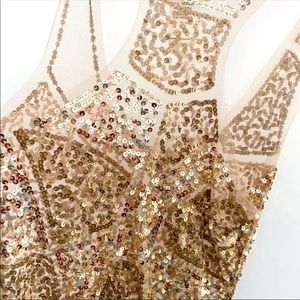 2025 Sparkly Gold Sequin Sexy Top Two Pieces Set Women Celebrate Party Birthday NightClub Performance Dancer Show Stage Outfit